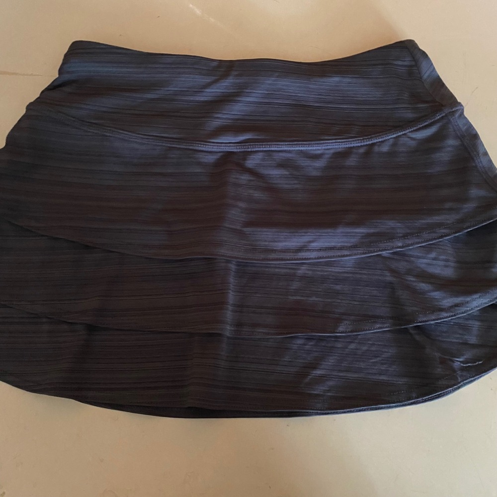 Athleta Blue Space Dye Tiered Athletic Skort Back Zip Pocket XS